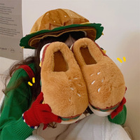 FREE SHIPPING Hamburger Plush Slippers - Thumbnail 3