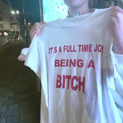 Free shipping-it's a full time job being a b*tch tee - Thumbnail 2