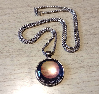 FREE SHIP! Stunning Shine Planet MARS Handcrafted Pendant Necklace Rave Unique