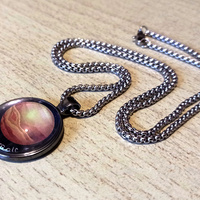 FREE SHIP! Stunning Shine Planet MARS Handcrafted Pendant Necklace Rave Unique - Thumbnail 1