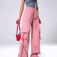 FREE SHIP! Stunning Happie Wide-Leg Pockets Cargo Oversize Trousers Y2K Unique Rave. - Thumbnail 1