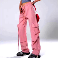 FREE SHIP! Stunning Happie Wide-Leg Pockets Cargo Oversize Trousers Y2K Unique Rave. - Thumbnail 2