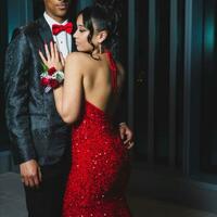 Glitter Mermaid Red Sequins Backless Evening Dress With Train - Thumbnail 1