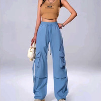 FREE SHIP! Stunning Happie Wide-Leg Pockets Cargo Oversize Trousers Y2K Unique Rave. - Thumbnail 7