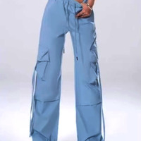 FREE SHIP! Stunning Happie Wide-Leg Pockets Cargo Oversize Trousers Y2K Unique Rave. - Thumbnail 8