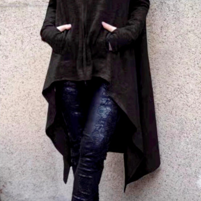 Free ship! stunning punk goth oversize knit sweater cape hoodie outerwear rave unique