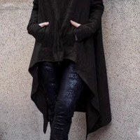 FREE SHIP! Stunning Punk Goth Oversize Knit Sweater Cape Hoodie Outerwear Rave Unique - Thumbnail 1