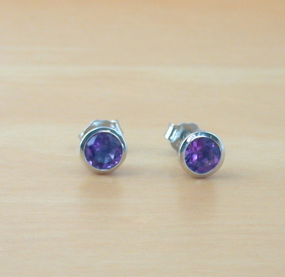 Sterling Silver Amethyst Stud Earrings/Amethyst Earrings/Amethyst Studs/Amethyst Jewellery/Amethyst Jewelry/February Birthstone/UK