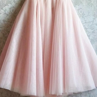 PINK Midi Tulle Skirt Women High Waisted Party Skirt Circle Tulle Skirt Custom Plus Size - Thumbnail 2