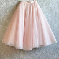 PINK Midi Tulle Skirt Women High Waisted Party Skirt Circle Tulle Skirt Custom Plus Size - Thumbnail 3