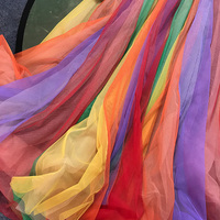 Women High Waisted Rainbow Tutu Women Rainbow Stripe Tulle Maxi Skirt Holiday Outfit - Thumbnail 1