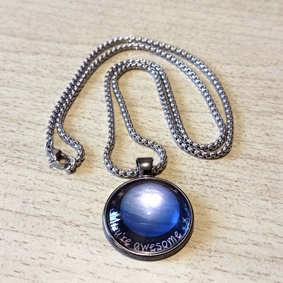 FREE SHIP! Stunning Shine Planet NEPTUNE Handcrafted Pendant Necklace Rave Unique. 