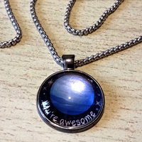 FREE SHIP! Stunning Shine Planet NEPTUNE Handcrafted Pendant Necklace Rave Unique.  - Thumbnail 1
