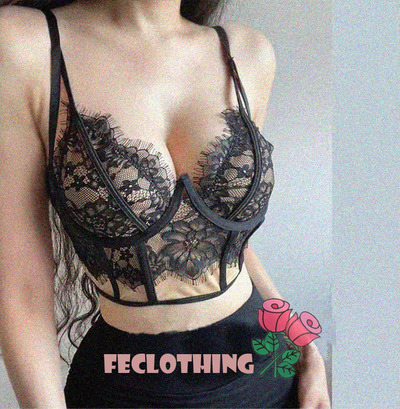 Versatile eyelash lace herringbone steel ring buttoned design camisole