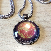 FREE SHIP! Stunning Shine Planet SUN Handcrafted Pendant Necklace Rave Unique - Thumbnail 4