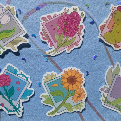 Omori flower stickers 