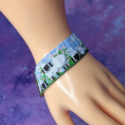 Pixel beaded bracelet - sheepish