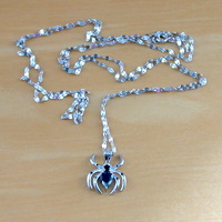 Sterling Silver Black Spider Necklace/Black Cz Spider Necklace/Spider Jewellery/Spider Jewellery/Haloween Necklace/Black Spider Jewellery/UK - Thumbnail 3