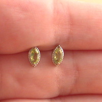Sterling Silver Peridot Marquise Earrings/Peridot Stud Earrings/Peridot Jewellery/Peridot Jewelry/Gemstone Earrings/Peridot Studs/August Birth - Thumbnail 1