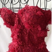 New Purple Sweetheart Neckline Floral Lace Applique Prom Dress Evening Gown Party Dress Special Occasion Dress - Thumbnail 2