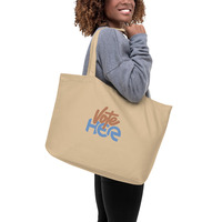 voteHER | Tan Large organic tote bag - Thumbnail 1