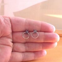 Sterling Silver Sapphire Cross Stud Earrings/Sapphire Jewellery/Sapphire Jewelry/Hoop Earrings/Hoop  Jewellery/September Birthstone/UK - Thumbnail 1