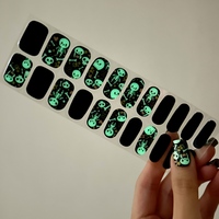 Nailart by Aria | Radium Skulls | Semi-cured Gel Nail Wraps - Thumbnail 3