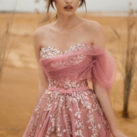 Sweetheart Tulle Appliques Lace Floor Length Prom Dress - Thumbnail 1