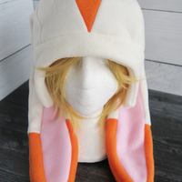 Cream and Orange Bunny Hat - Thumbnail 1