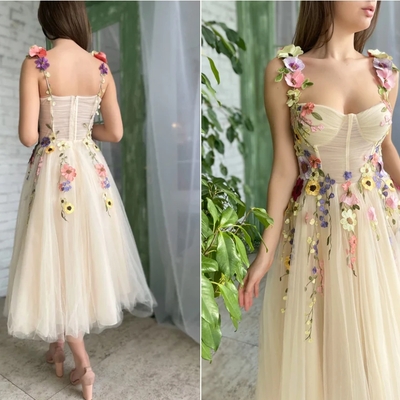 3d color matching water soluble lace applique ball gown party dress banquet dress