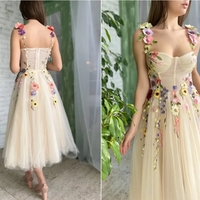 3D color matching water soluble lace applique ball gown party dress banquet dress - Thumbnail 1