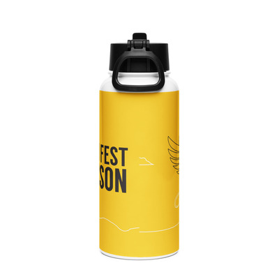 Fft stainless steel water bottle with a straw lid