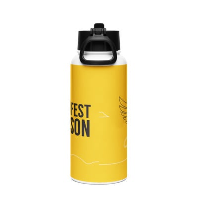 FFT Stainless steel water bottle with a straw lid