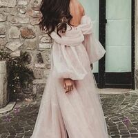 Off the Shoulder Sweetheart Neckline A-Line Long Sleeve Prom Gown Party Dress - Thumbnail 3