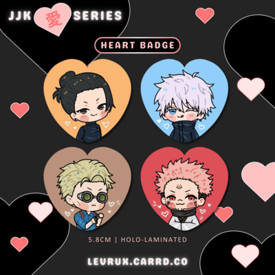 [jujutsu kaisen] love series - heart badge & stickers