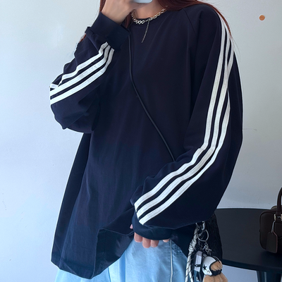 *free shipping*90s 3-stripes sweatshirt