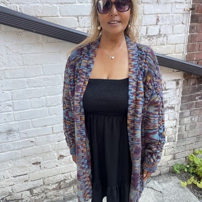 Hand-knit cardigan sweater