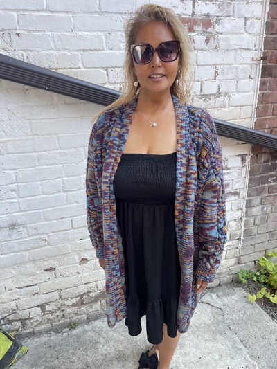 Hand-Knit Cardigan Sweater