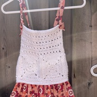 Handmade Dress with Crochet Top - Thumbnail 2