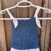 Handmade Dress with Crochet Top - Thumbnail 4