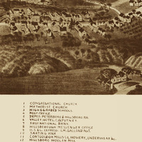 Hillsborough-Bridge, NH in 1884 - Bird's Eye View Map, Aerial, Panorama, Vintage, Antique, Reproduction, Giclée, Framable, Fine Art - Thumbnail 2