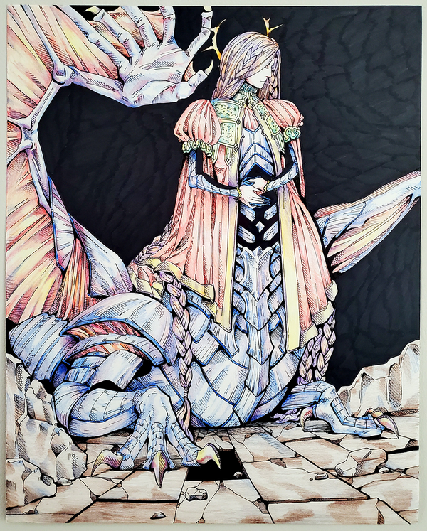 Dragon Woman [Pen and Colored Pencil]