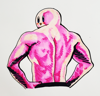 Buff Kirby [Pen and Marker]