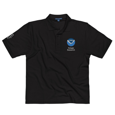Noaa pelagic research embroidered men's premium polo with pifsc sleeve