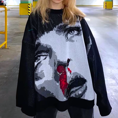 Mia's bloody-nosed knit sweater - Thumbnail 1