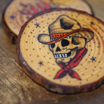Cowboy Skull Wooden Coasters