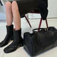 Women's genuine leather pig's hoof split toe martin boots - Thumbnail 1