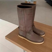 Knight boots handmade genuine leather women's flat ankle boots - Thumbnail 1