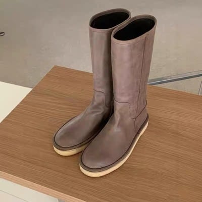 Knight boots handmade genuine leather women's flat ankle boots