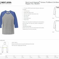 Unisex Ragland Tee - Thumbnail 1